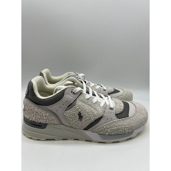 Polo Ralph Lauren Men's Trackster 200 Hairy Gray Suede Sneakers Size 11📦 - Picture 1 of 12